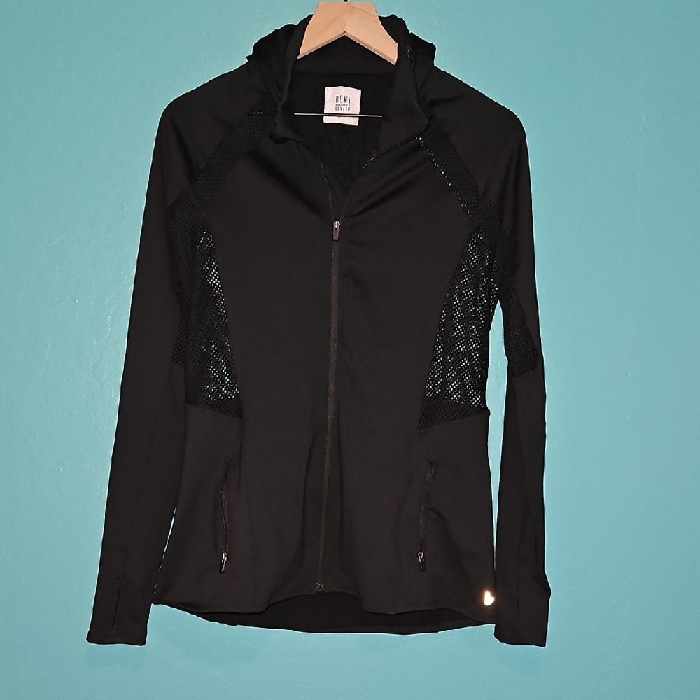 Fabletics Black Utility Jacket with Mesh Accents